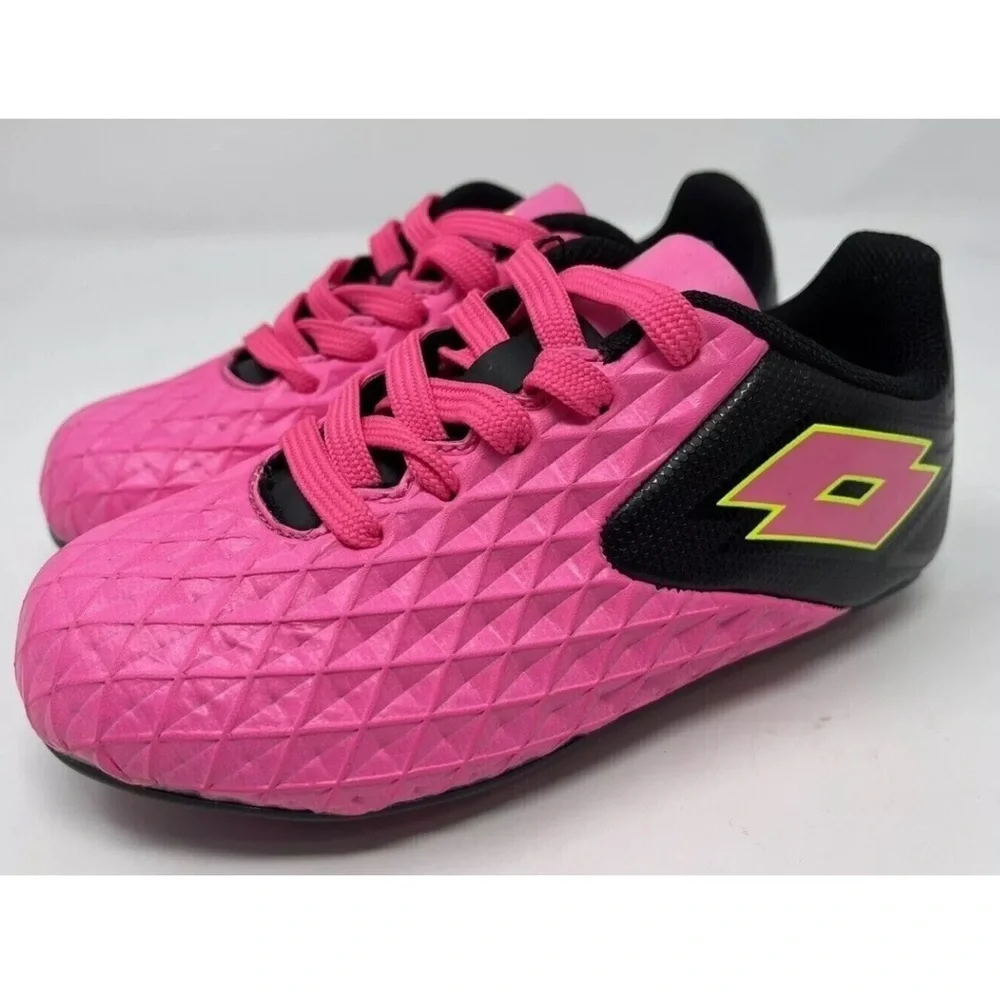 LOTTO Kids Pink and Black Soccer Shoes size 3